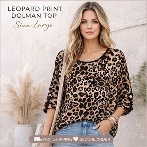 Perception Concept Leopard Print Dolman Top | Size L | Artful Everyday Chic